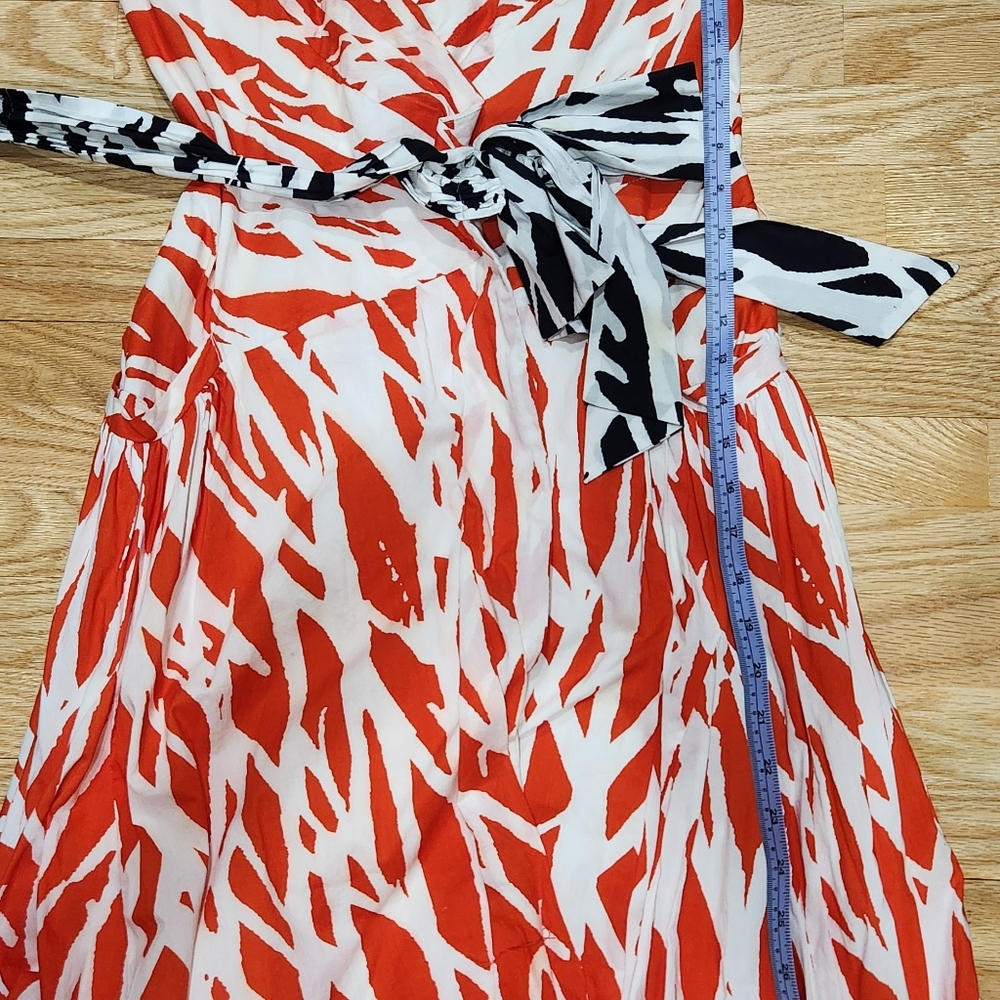 DVF Red Pattern Dress - Picture 8 of 10